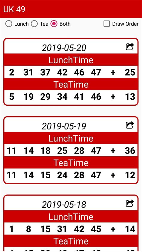 old uk lunchtime results 2019